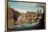 View of the Peak Pont in Paris after the Fire of 1718, 1718 (Oil on Canvas)-Jean-Baptiste Oudry-Mounted Giclee Print