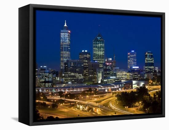 View of the Perth Cbd Skyline from Kings Park, Western Australia, Australia-Peter Adams-Framed Premier Image Canvas