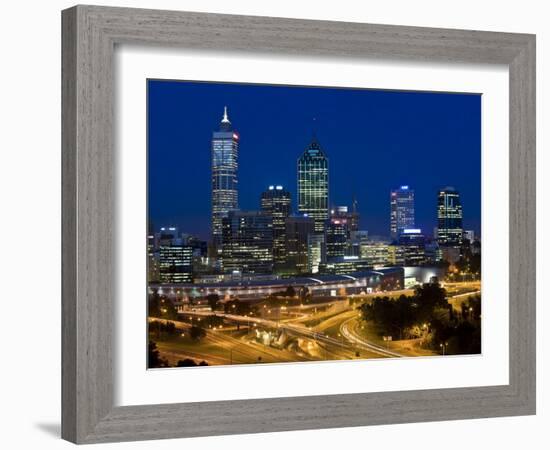 View of the Perth Cbd Skyline from Kings Park, Western Australia, Australia-Peter Adams-Framed Photographic Print