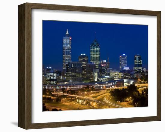 View of the Perth Cbd Skyline from Kings Park, Western Australia, Australia-Peter Adams-Framed Photographic Print