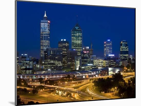 View of the Perth Cbd Skyline from Kings Park, Western Australia, Australia-Peter Adams-Mounted Photographic Print