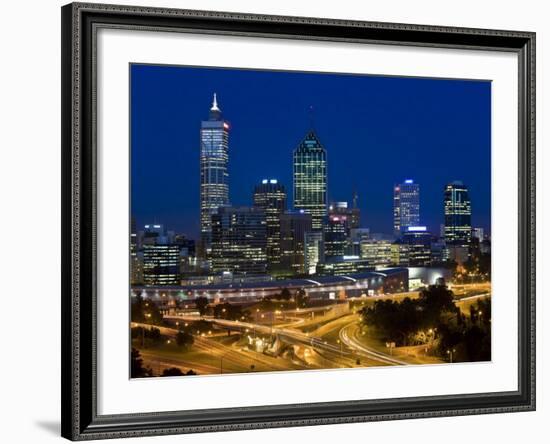 View of the Perth Cbd Skyline from Kings Park, Western Australia, Australia-Peter Adams-Framed Photographic Print