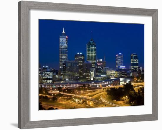 View of the Perth Cbd Skyline from Kings Park, Western Australia, Australia-Peter Adams-Framed Photographic Print