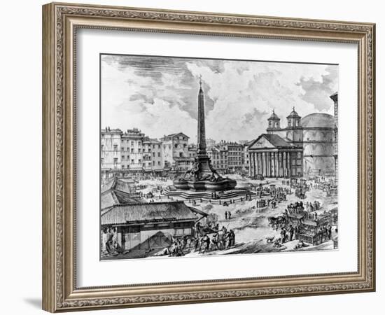 View of the Piazza Della Rotonda, from the 'Views of Rome' Series, C.1760-Giovanni Battista Piranesi-Framed Giclee Print