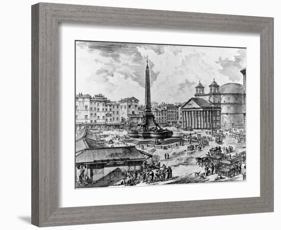 View of the Piazza Della Rotonda, from the 'Views of Rome' Series, C.1760-Giovanni Battista Piranesi-Framed Giclee Print