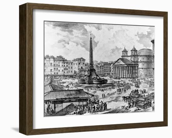 View of the Piazza Della Rotonda, from the 'Views of Rome' Series, C.1760-Giovanni Battista Piranesi-Framed Giclee Print