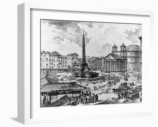 View of the Piazza Della Rotonda, from the 'Views of Rome' Series, C.1760-Giovanni Battista Piranesi-Framed Giclee Print