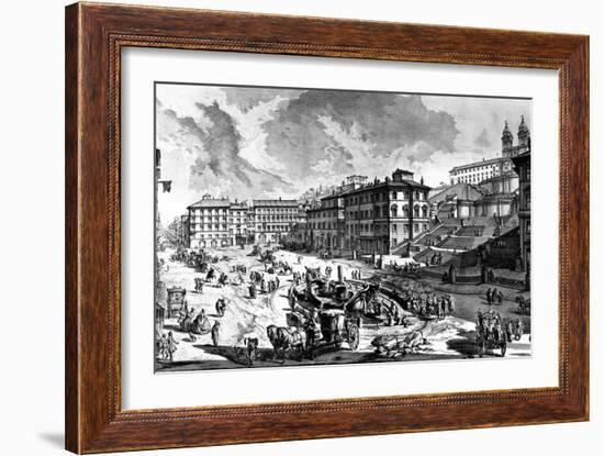 View of the Piazza Di Spagna, from the 'Views of Rome' Series, C.1760-Giovanni Battista Piranesi-Framed Giclee Print