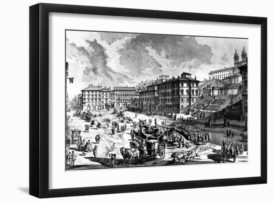 View of the Piazza Di Spagna, from the 'Views of Rome' Series, C.1760-Giovanni Battista Piranesi-Framed Giclee Print