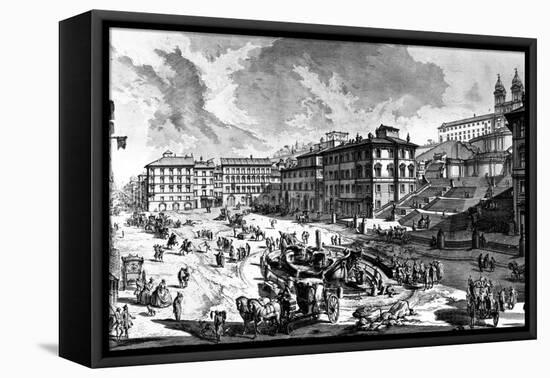 View of the Piazza Di Spagna, from the 'Views of Rome' Series, C.1760-Giovanni Battista Piranesi-Framed Premier Image Canvas