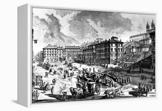 View of the Piazza Di Spagna, from the 'Views of Rome' Series, C.1760-Giovanni Battista Piranesi-Framed Premier Image Canvas