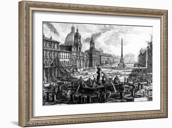 View of the Piazza Navona, from the 'Views of Rome' Series, C.1760-Giovanni Battista Piranesi-Framed Giclee Print
