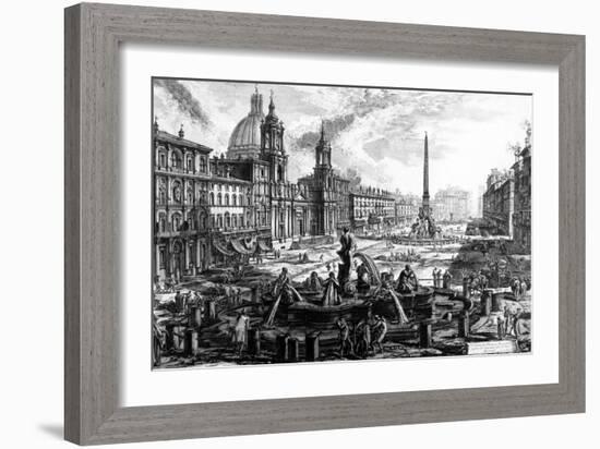 View of the Piazza Navona, from the 'Views of Rome' Series, C.1760-Giovanni Battista Piranesi-Framed Giclee Print