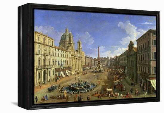 View of the Piazza Navona, Rome-Canaletto-Framed Premier Image Canvas