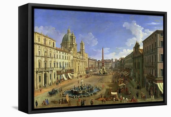 View of the Piazza Navona, Rome-Canaletto-Framed Premier Image Canvas