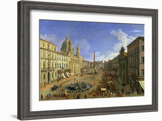 View of the Piazza Navona, Rome-Canaletto-Framed Giclee Print