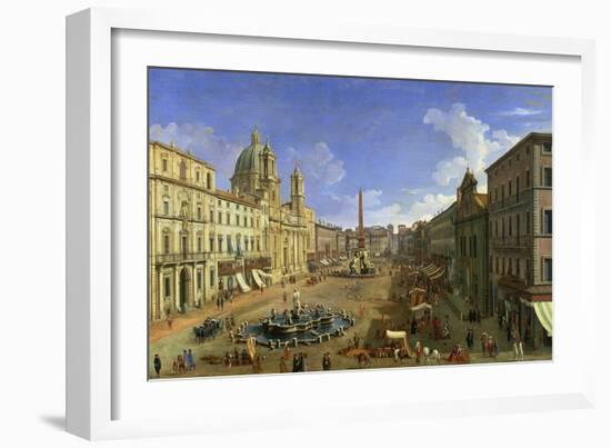 View of the Piazza Navona, Rome-Canaletto-Framed Giclee Print