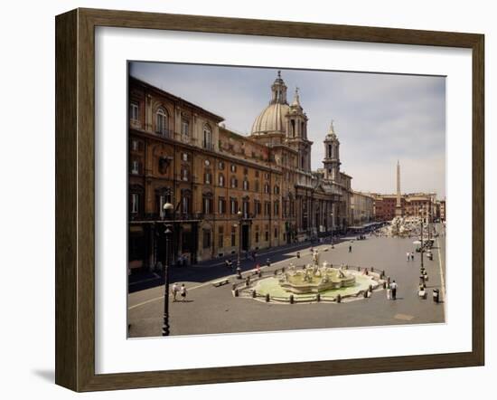 View of the Piazza with the Fountain of the Four Rivers, 1648-51 and the Moro Fountain, 1653-5-Giovanni Lorenzo Bernini-Framed Giclee Print