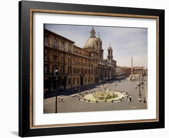 View of the Piazza with the Fountain of the Four Rivers, 1648-51 and the Moro Fountain, 1653-5-Giovanni Lorenzo Bernini-Framed Giclee Print