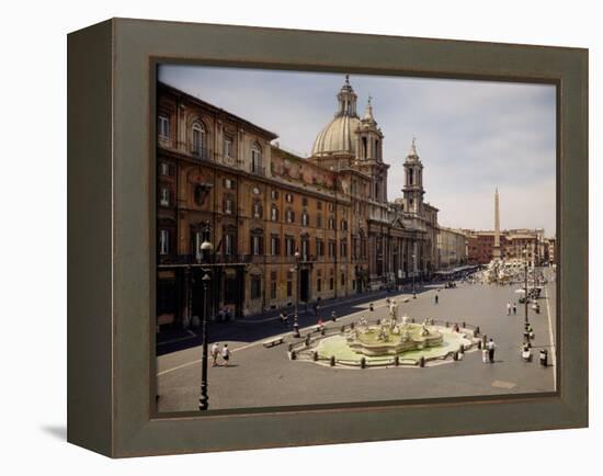 View of the Piazza with the Fountain of the Four Rivers, 1648-51 and the Moro Fountain, 1653-5-Giovanni Lorenzo Bernini-Framed Premier Image Canvas