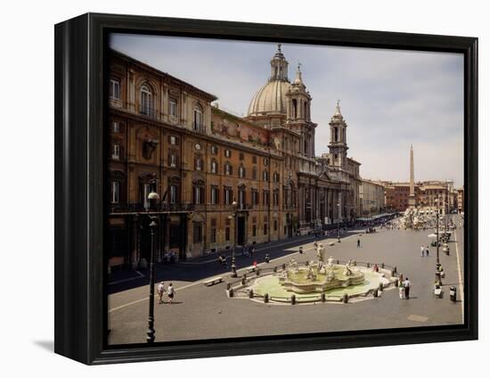 View of the Piazza with the Fountain of the Four Rivers, 1648-51 and the Moro Fountain, 1653-5-Giovanni Lorenzo Bernini-Framed Premier Image Canvas