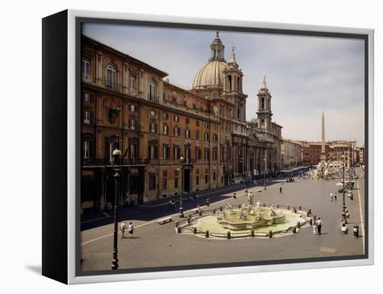 View of the Piazza with the Fountain of the Four Rivers, 1648-51 and the Moro Fountain, 1653-5-Giovanni Lorenzo Bernini-Framed Premier Image Canvas