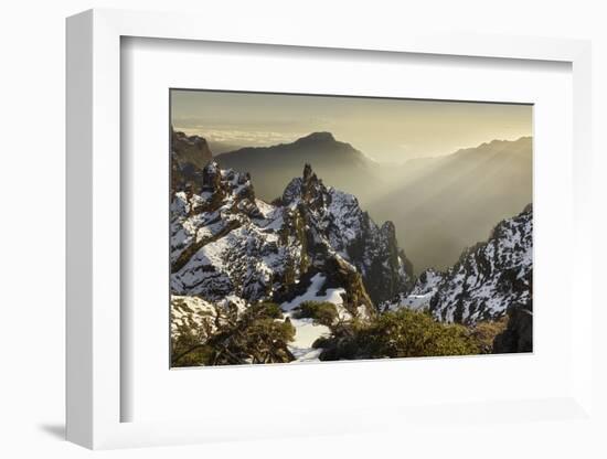 View of the Pico De La Cruz, Caldera De Taburiente, Island La Palma, Canary Islands, Spain-Rainer Mirau-Framed Photographic Print