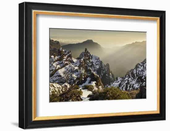 View of the Pico De La Cruz, Caldera De Taburiente, Island La Palma, Canary Islands, Spain-Rainer Mirau-Framed Photographic Print