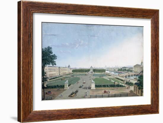 View of the Place Louis XV and the Jardin des Tuileries, 1815-30-Henri Courvoisier-Voisin-Framed Giclee Print