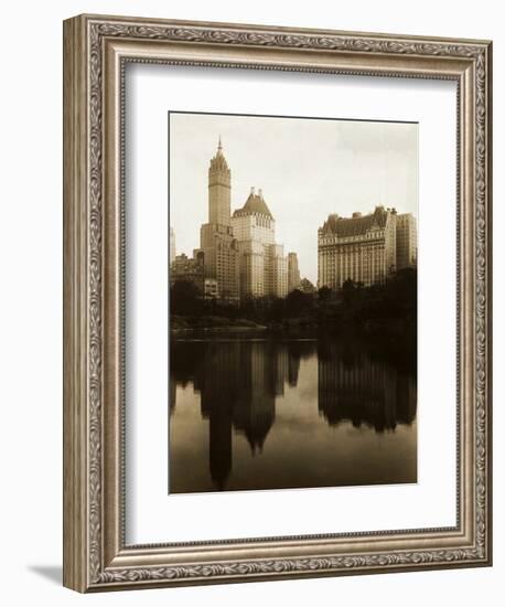 View of the Plaza Hotel, the Savoy Hotel and the Sherry-Netherland Hotel Reflected in the Water-null-Framed Photographic Print