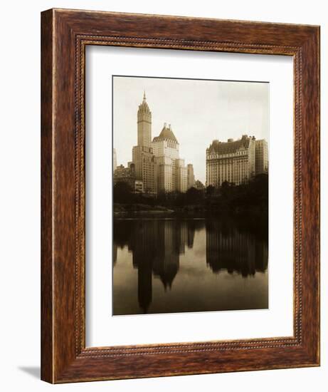 View of the Plaza Hotel, the Savoy Hotel and the Sherry-Netherland Hotel Reflected in the Water-null-Framed Photographic Print