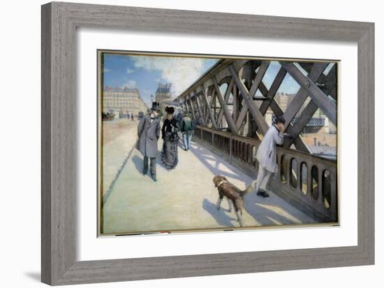 View of the Pont De L'europe in Paris in 1876 (Oil on Canvas)-Gustave Caillebotte-Framed Giclee Print