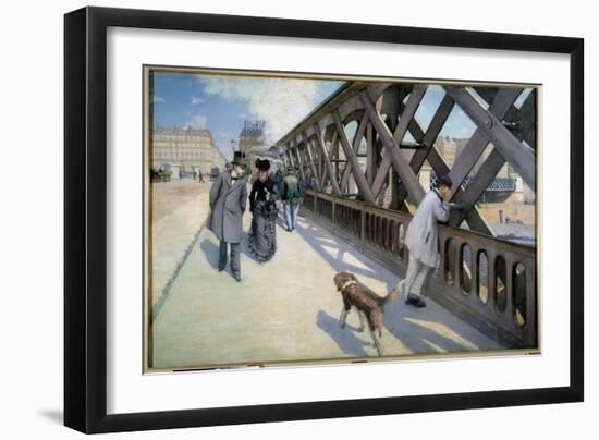 View of the Pont De L'europe in Paris in 1876 (Oil on Canvas)-Gustave Caillebotte-Framed Giclee Print