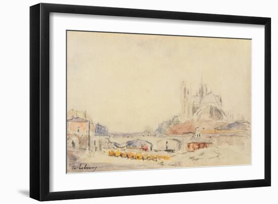 View of the Pont De La Tournelle and Notre-Dame De Paris-Albert-Charles Lebourg-Framed Giclee Print