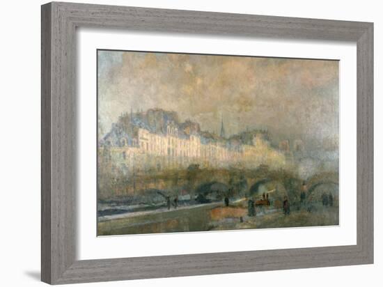 View of the Pont Neuf and the Ile De La Cite, Paris, Late 19Th/Early 20th Century-Albert Lebourg-Framed Giclee Print