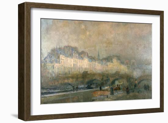 View of the Pont Neuf and the Ile De La Cite, Paris, Late 19Th/Early 20th Century-Albert Lebourg-Framed Giclee Print