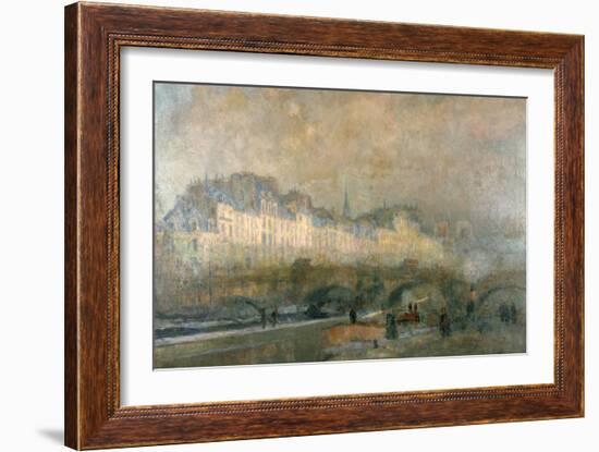 View of the Pont Neuf and the Ile De La Cite, Paris, Late 19Th/Early 20th Century-Albert Lebourg-Framed Giclee Print