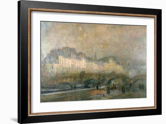 View of the Pont Neuf and the Ile De La Cite, Paris, Late 19Th/Early 20th Century-Albert Lebourg-Framed Giclee Print