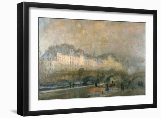 View of the Pont Neuf and the Ile De La Cite, Paris, Late 19Th/Early 20th Century-Albert Lebourg-Framed Giclee Print