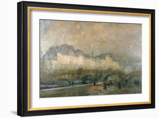 View of the Pont Neuf and the Ile De La Cite, Paris, Late 19Th/Early 20th Century-Albert Lebourg-Framed Giclee Print