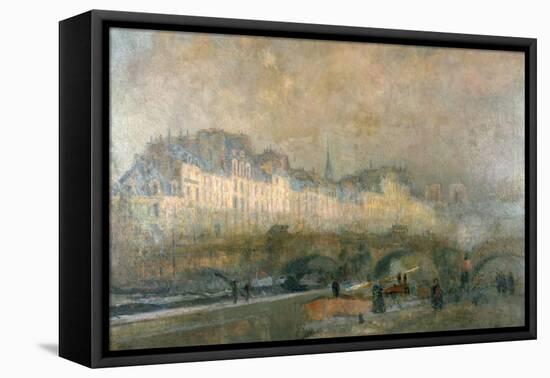 View of the Pont Neuf and the Ile De La Cite, Paris, Late 19Th/Early 20th Century-Albert Lebourg-Framed Premier Image Canvas