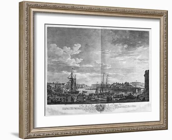 View of the Port of Dieppe, Series of 'Les Ports De France'-Claude Joseph Vernet-Framed Giclee Print