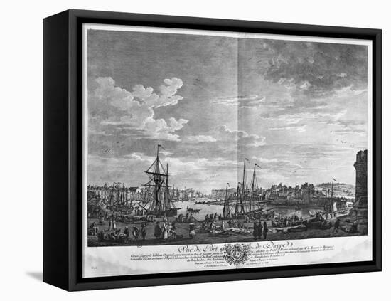 View of the Port of Dieppe, Series of 'Les Ports De France'-Claude Joseph Vernet-Framed Premier Image Canvas