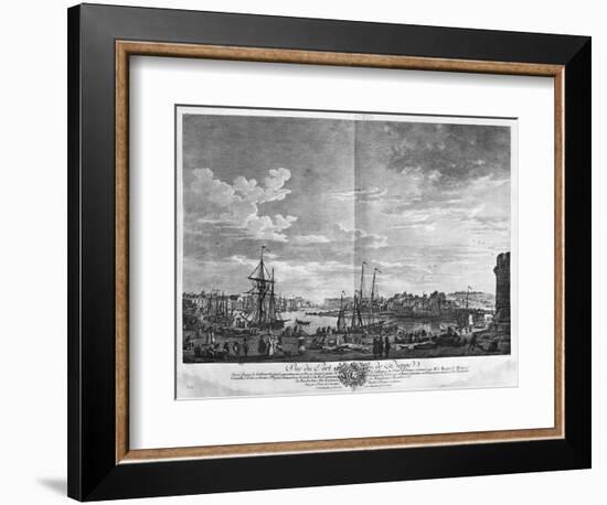 View of the Port of Dieppe, Series of 'Les Ports De France'-Claude Joseph Vernet-Framed Giclee Print