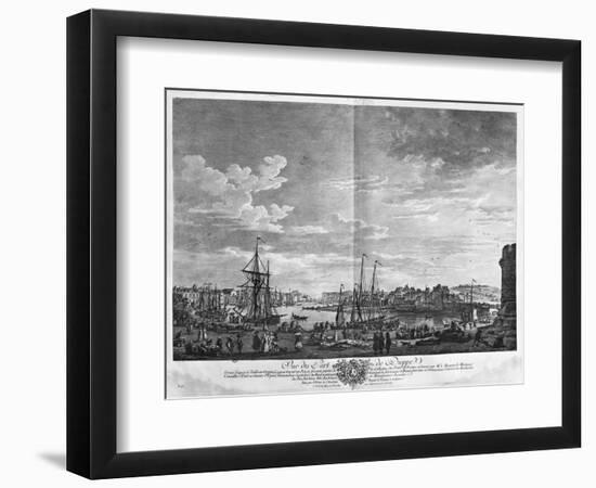 View of the Port of Dieppe, Series of 'Les Ports De France'-Claude Joseph Vernet-Framed Giclee Print