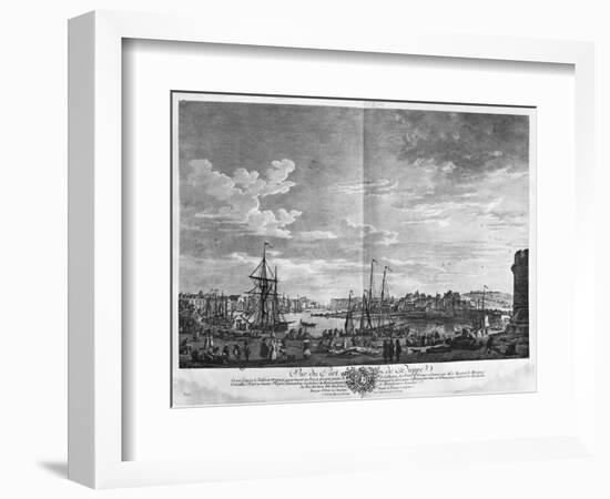 View of the Port of Dieppe, Series of 'Les Ports De France'-Claude Joseph Vernet-Framed Giclee Print