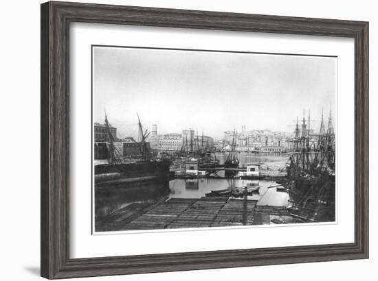 View of the Port of Marseilles, Late 19th Century-null-Framed Giclee Print