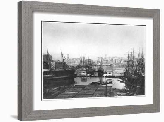 View of the Port of Marseilles, Late 19th Century-null-Framed Giclee Print