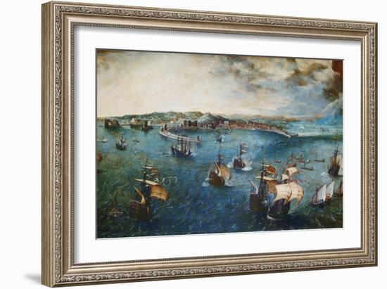 View of the Port of Naples, Ca, 1560-Pieter Bruegel the Elder-Framed Giclee Print