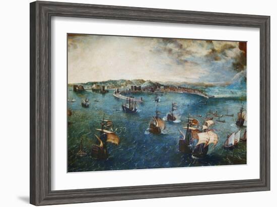 View of the Port of Naples, Ca, 1560-Pieter Bruegel the Elder-Framed Giclee Print